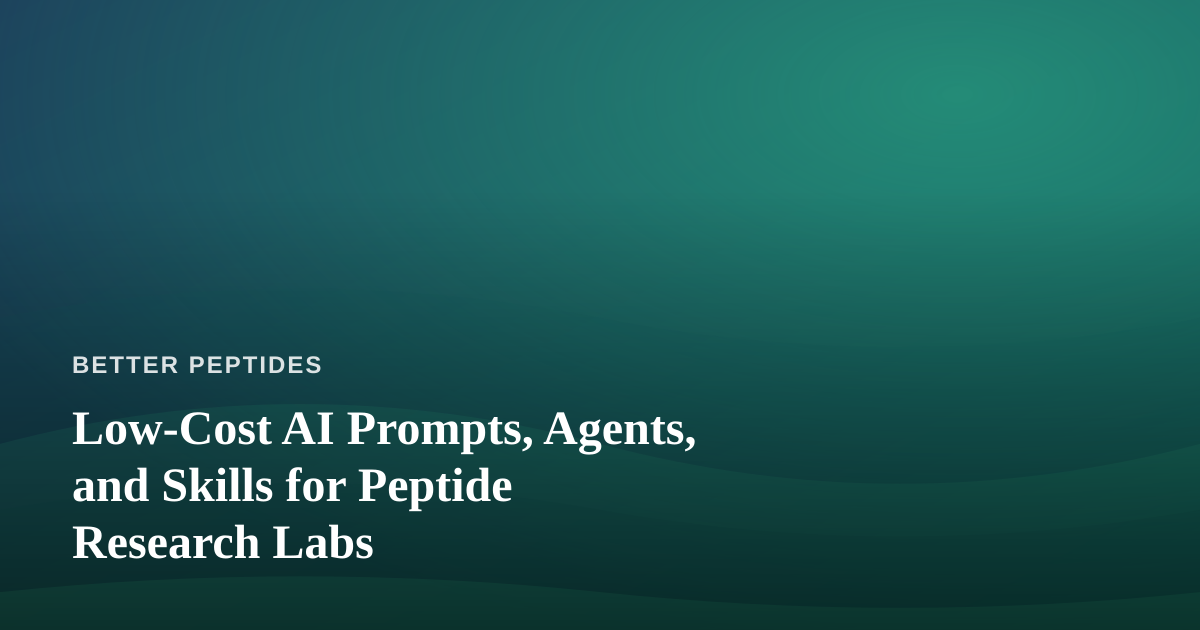 Low-Cost AI Prompts, Agents, and Skills for Peptide Research Labs