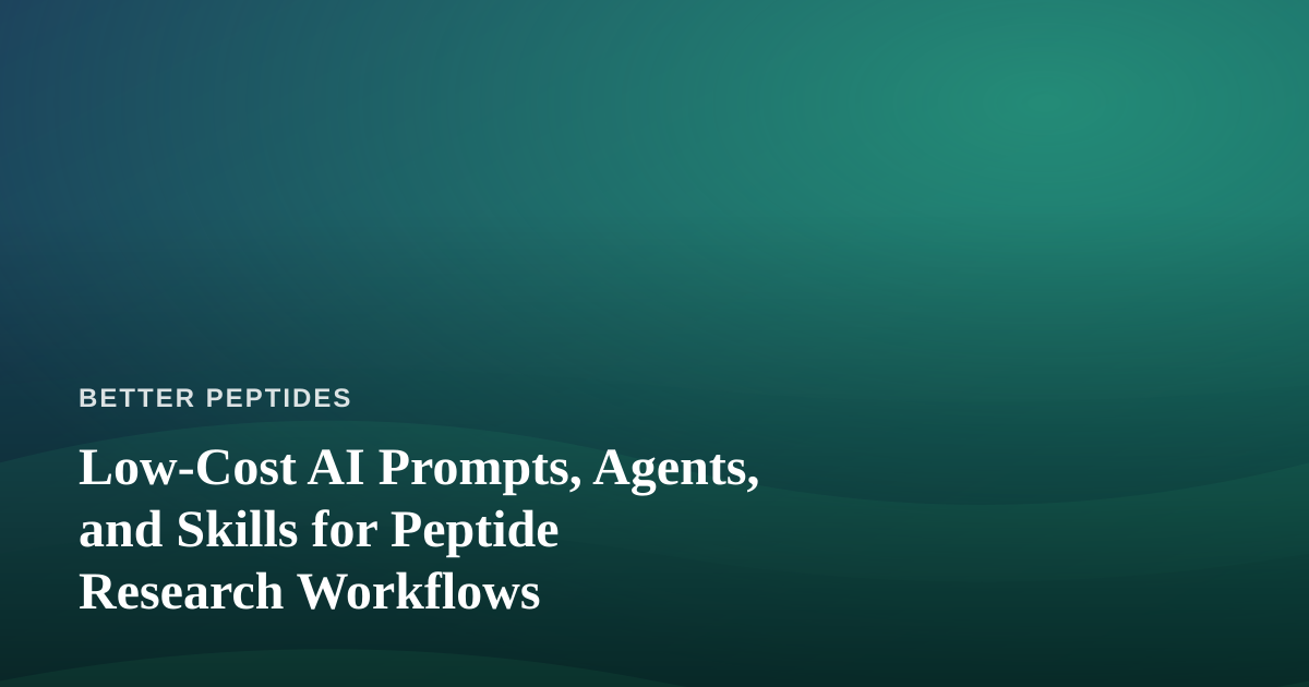 Low-Cost AI Prompts, Agents, and Skills for Peptide Research Workflows