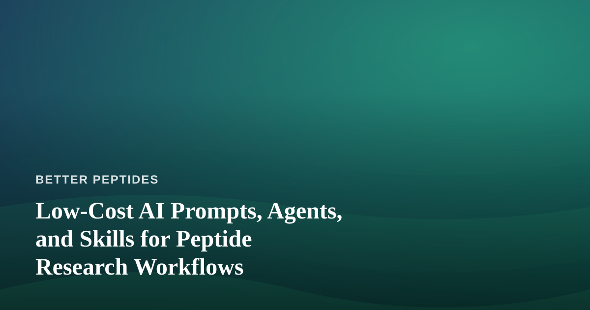 Low-Cost AI Prompts, Agents, and Skills for Peptide Research Workflows