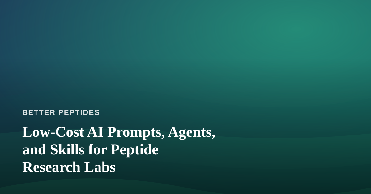 Low-Cost AI Prompts, Agents, and Skills for Peptide Research Labs