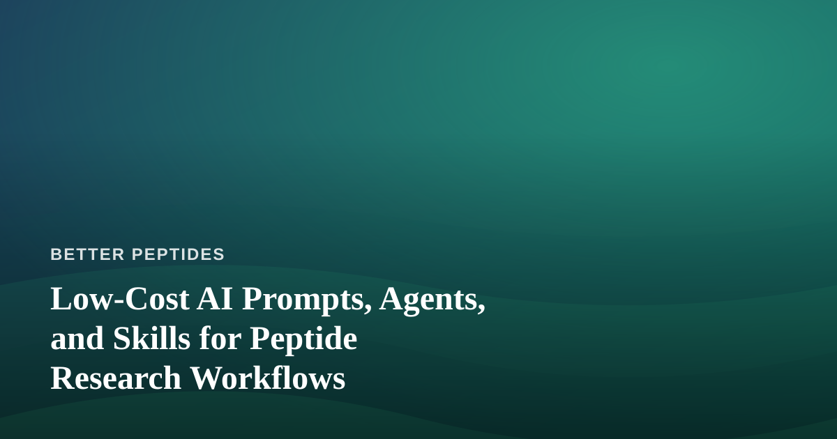 Low-Cost AI Prompts, Agents, and Skills for Peptide Research Workflows