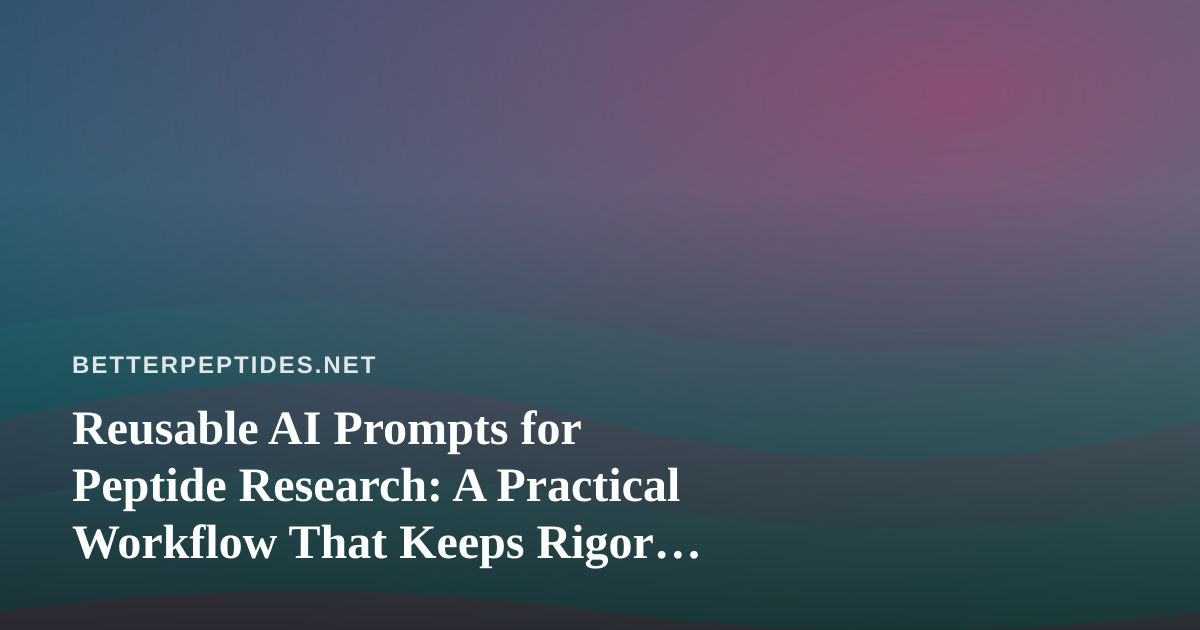 Reusable AI Prompts for Peptide Research: A Practical Workflow That Keeps Rigor Intact